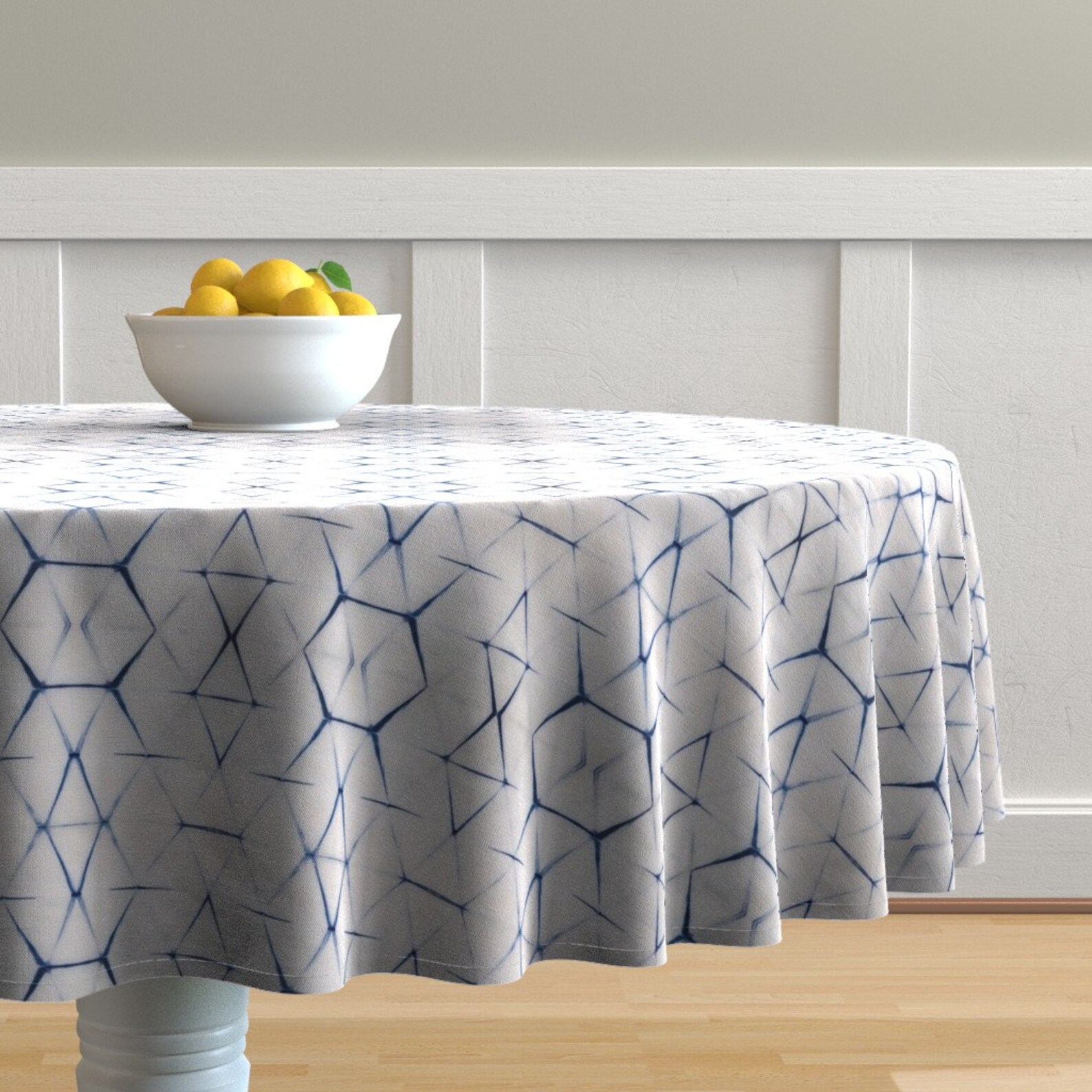 Geometric Round Tablecloth Shibori Triangle by pricedesigns Etsy