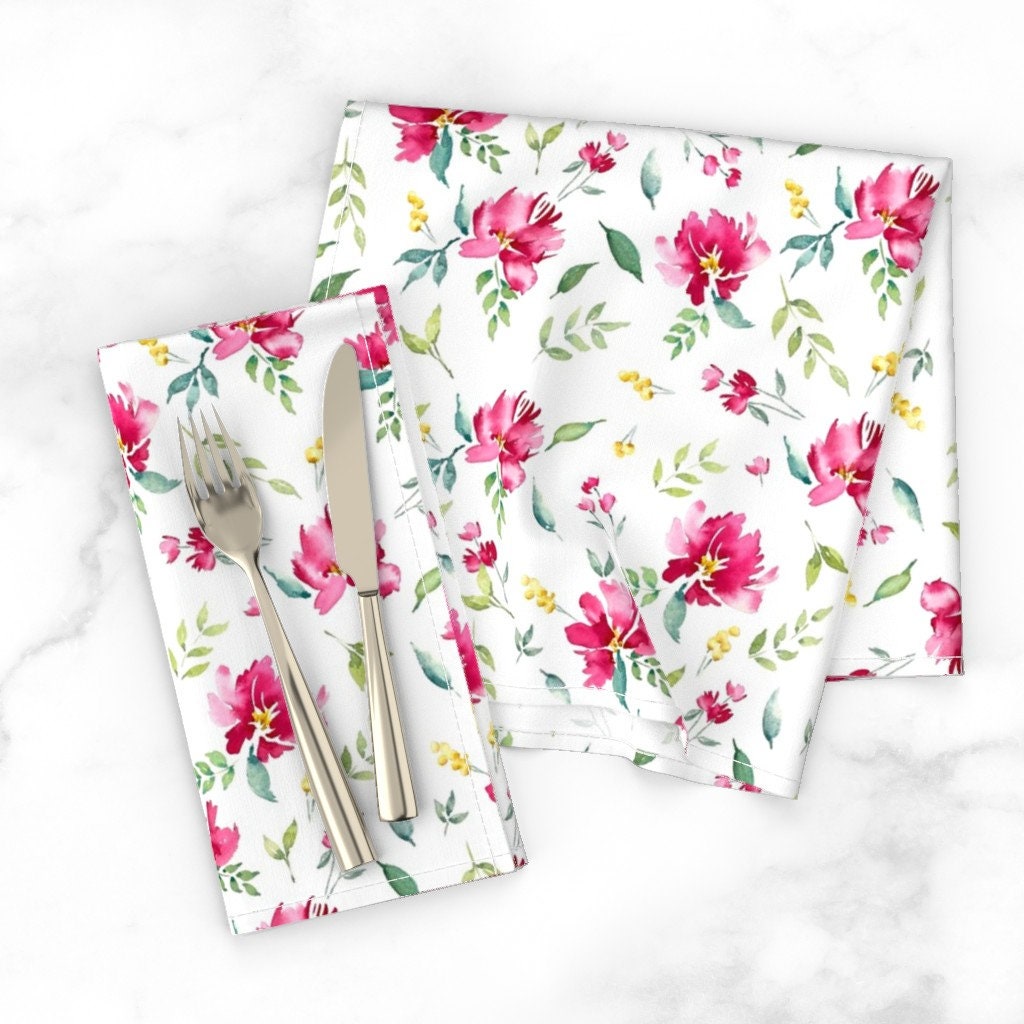 Discover Delicate Floral - Spring Bouquet by sweetseasonsart - Pink Roses Easter Spring Napkins