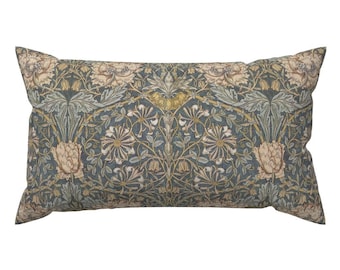 Kunsthandwerks-Akzent-Kissen - Morris Neutral von peacoquettedesigns - Englischer Garten Rechteck Lendenwirbelsäule Dekokissen von Spoonflower