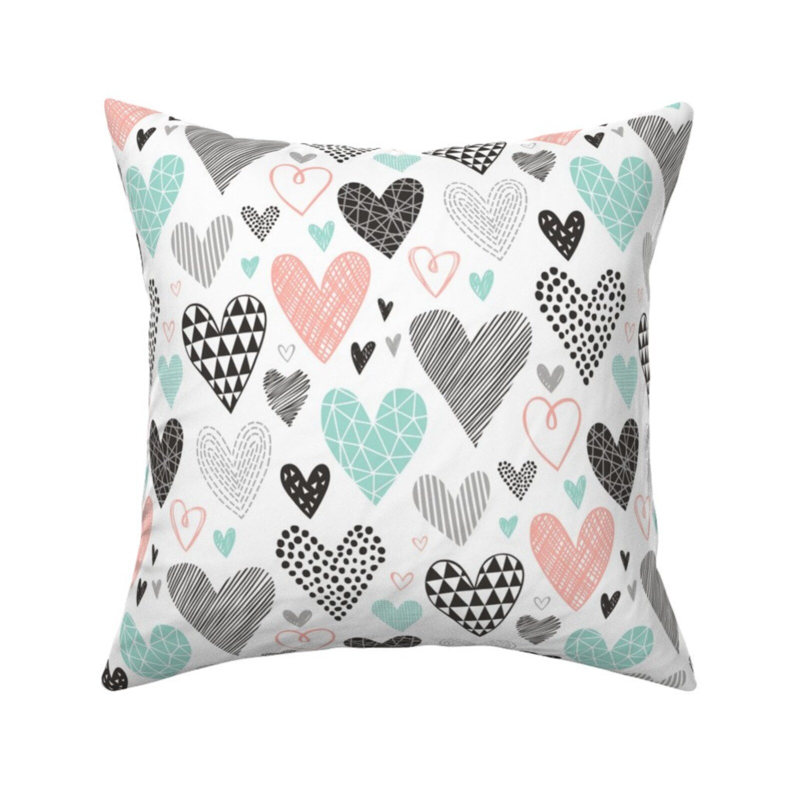 Hearts Throw Pillow Love Valentine by caja_design Heart Etsy