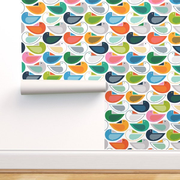 Modern Bird Wallpaper Etsy