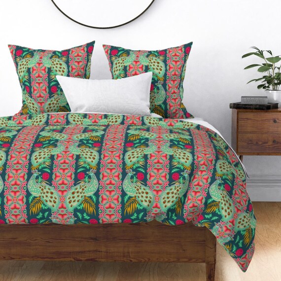 Peacock Duvet Cover Madamoiselle Palais Peacock Large By Etsy
