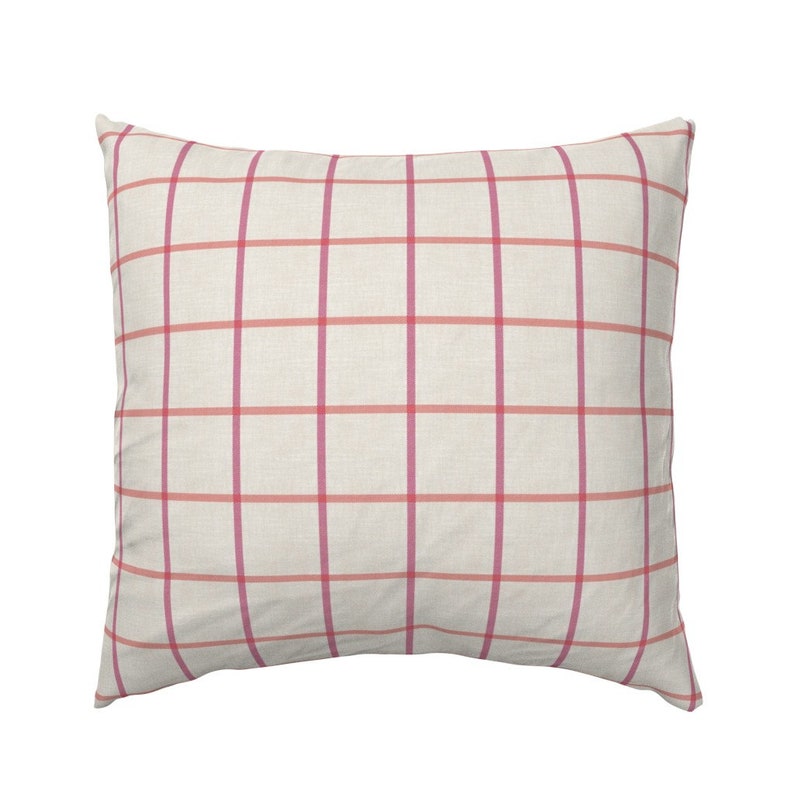 Pink Grid Pillow Sham Meta Plaid by holli_zollinger Modern Etsy