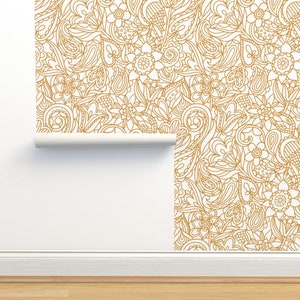 Bohemian Paisley Non-Pasted Wallpaper - Neutral Paisley by stolenpencil - Floral Mandala Wallpaper Double Roll by Spoonflower