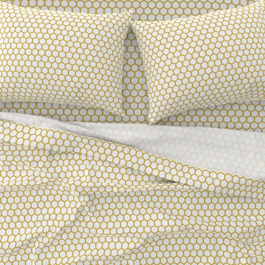 Roostery Duvet Cover Bees Honeycomb Gold Bee Mustard Geometric Hexagon Print Twin 100% Cotton Sateen Duvet Cover Roostery Duvet Cover Bees Honeycomb Gold Bee Mustard Geometric Hexagon Print Twin 100% Cotton Sateen Duvet Cover