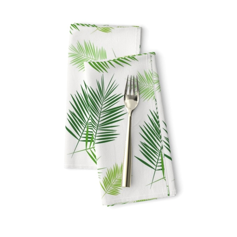 Tropical Dinner Napkins Set of 2 Palm Leaf Greenery by Etsy