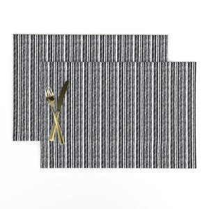Black And White Placemats (Set of 2) - Hand Drawn Stripe by mommel_design - Simple Stripe Small Scale Cloth Placemats by Spoonflower
