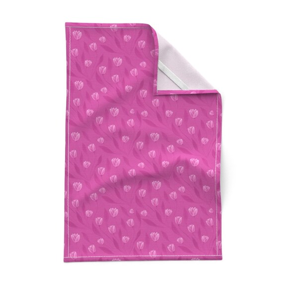 Bright pink tea sale towels