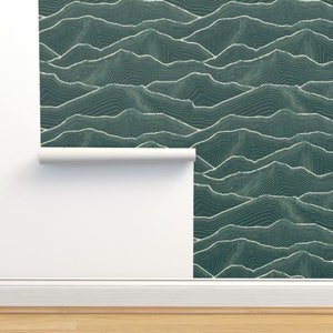Waldgrüne Tapete Vlieseline von bold_and_brash_designs - Tapete für eine Doppelrolle von Spoonflower