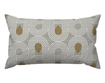 Mid Century Modern Lumbar Pillow – Retro Atomic Design, Accent Throw