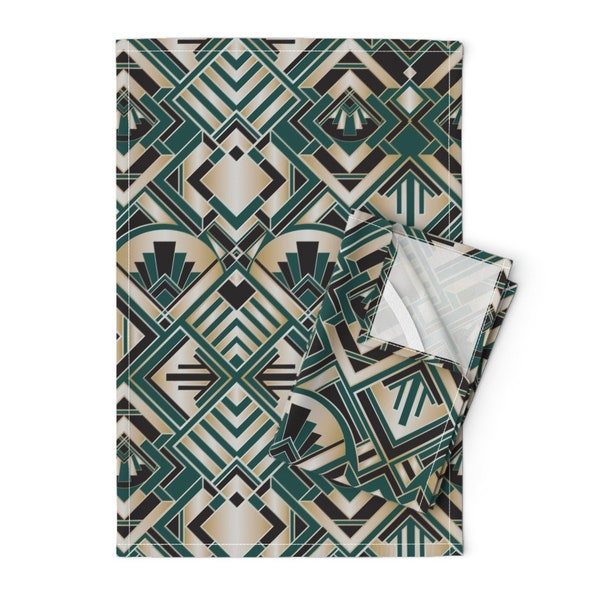 Art Deco Hand Towels Etsy
