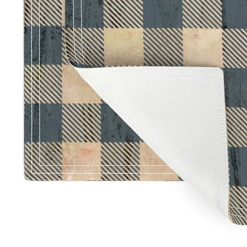 Rustic Placemats Set of 2 Buffalo Plaid Earthy Blue by Etsy