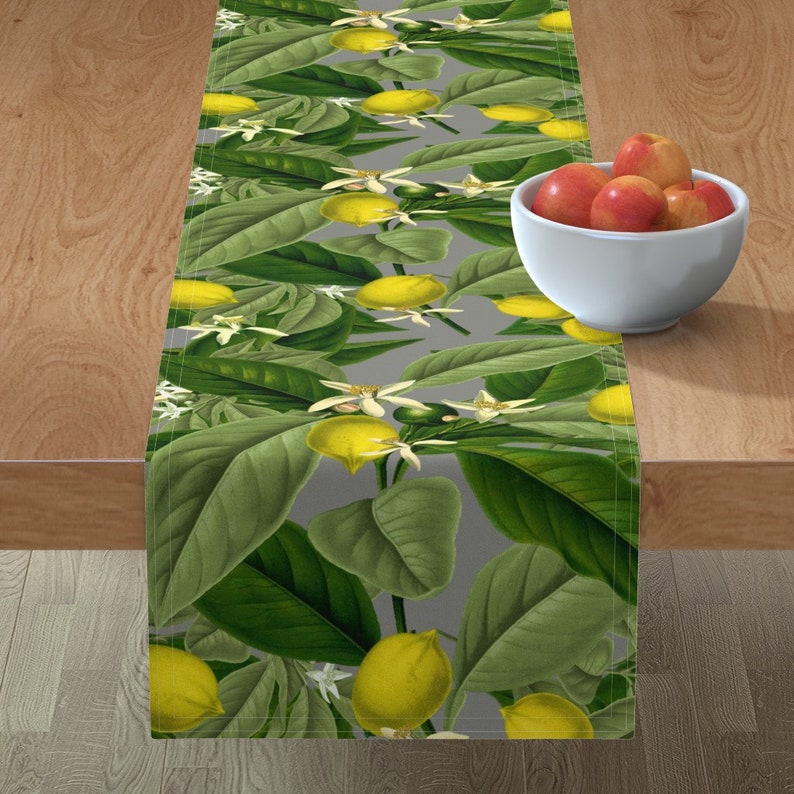 Lemons Table Runner Lemon Botanical Earl Grey by Etsy