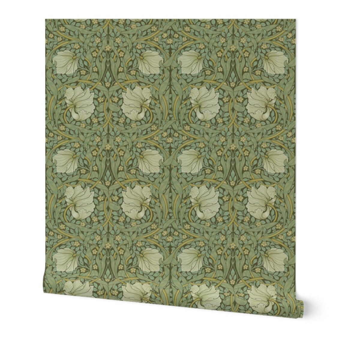 Green Vines Wallpaper Pimpernel Garden by Peacoquettedesigns - Etsy