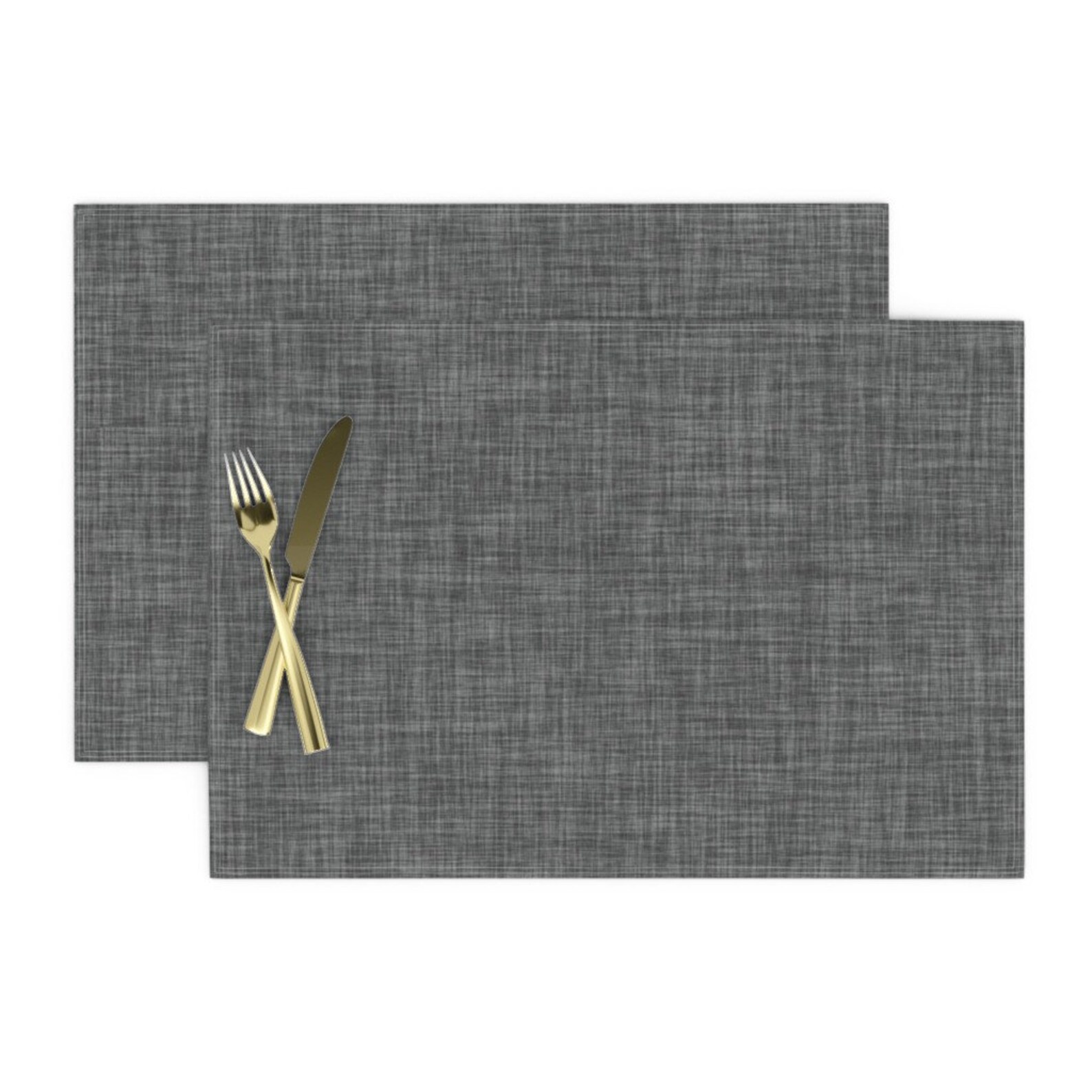 Faux Linen Placemats Set of 2 Linen Solids Charcoal by Etsy