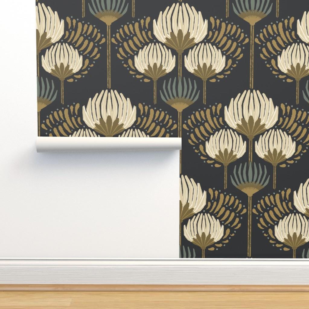 Hollywood Regency Nonpasted Wallpaper 1920 Blossom Floral by Nancy — free download