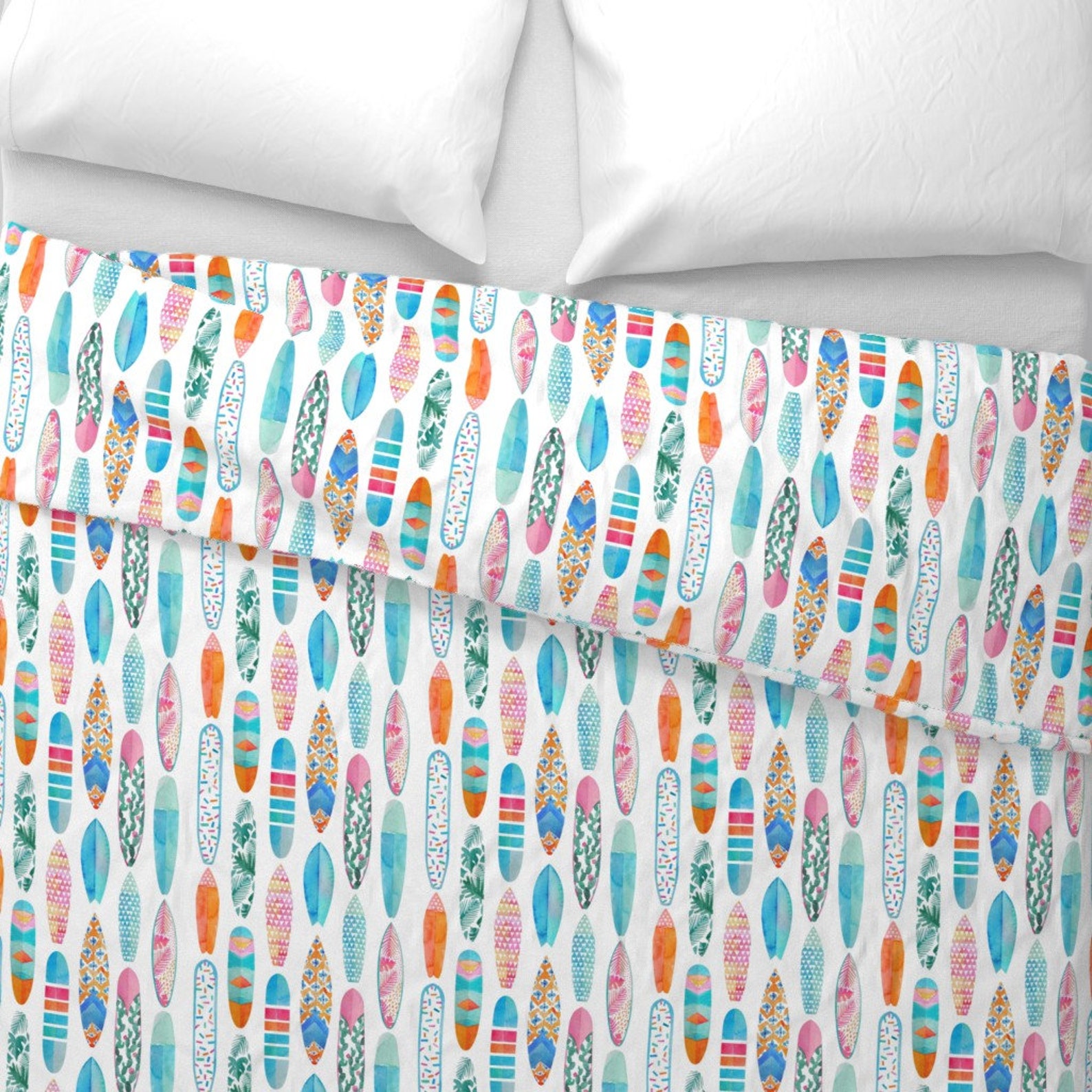 Watercolor Surfboard Duvet Cover Surfboards by Tasiania Etsy