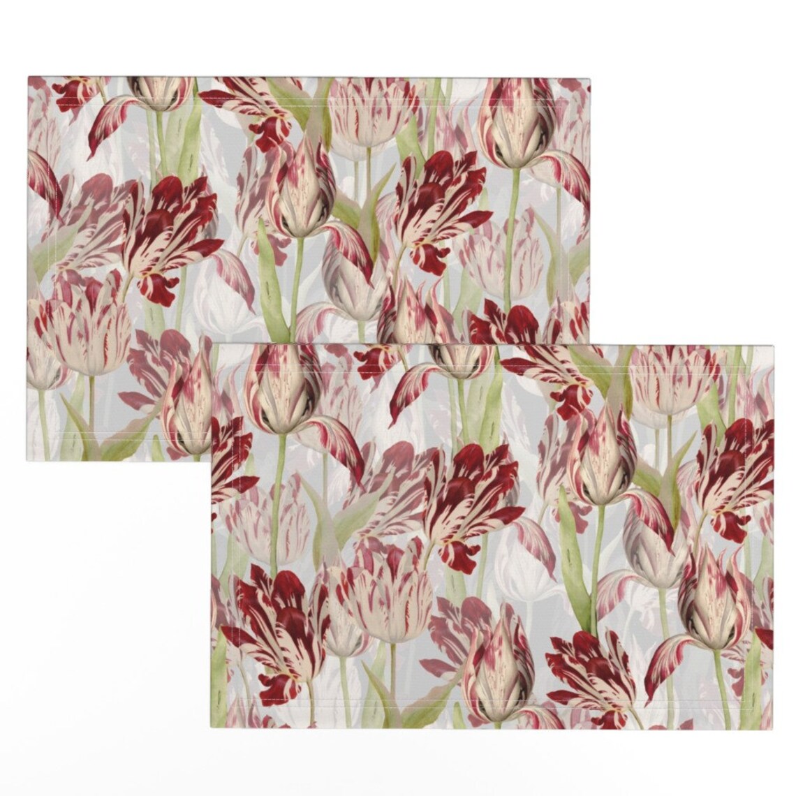 Victorian Placemats set of 2 Dutch Tulips by Utart Etsy