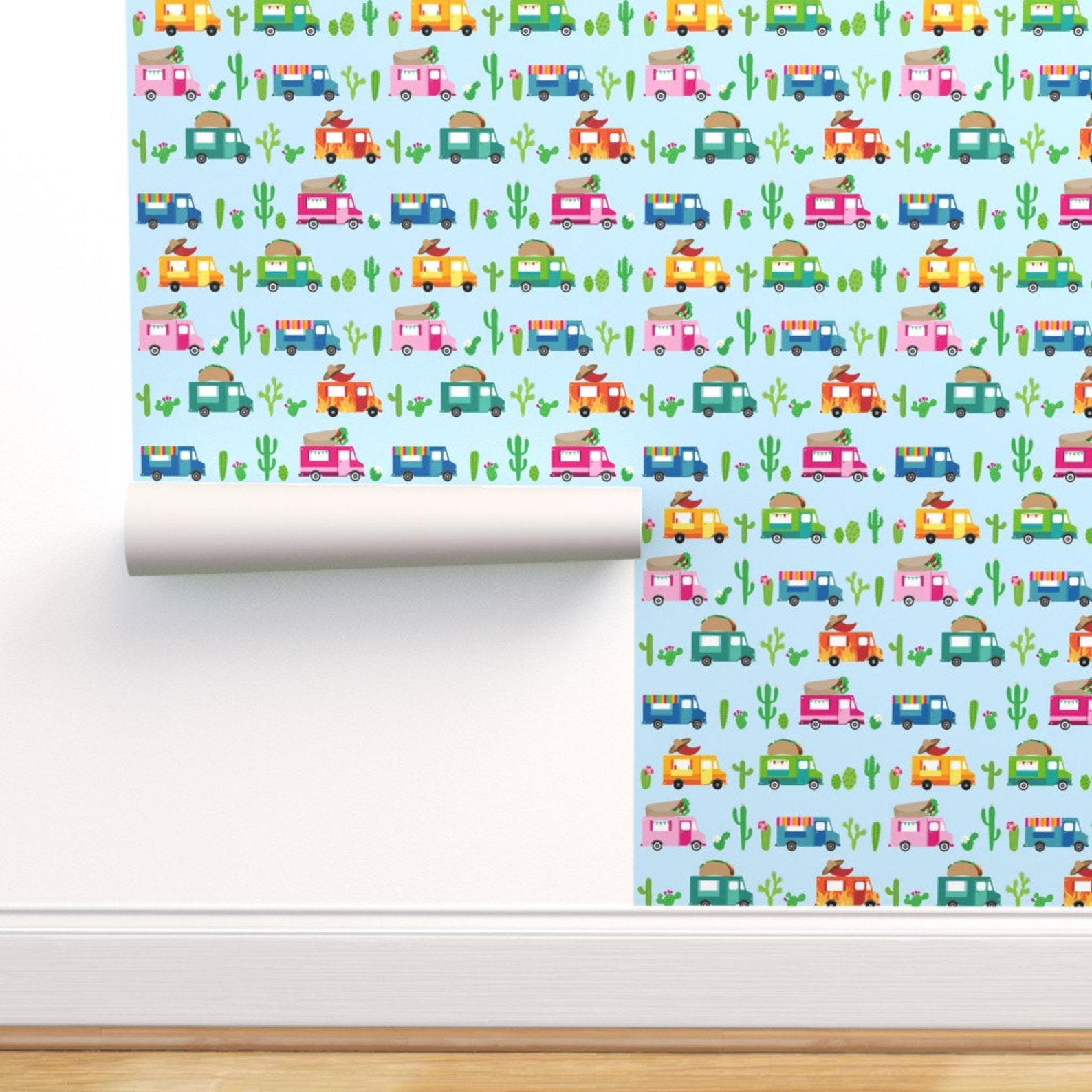 Taco and Burritos Wallpaper Mexican Food Trucks by - Etsy