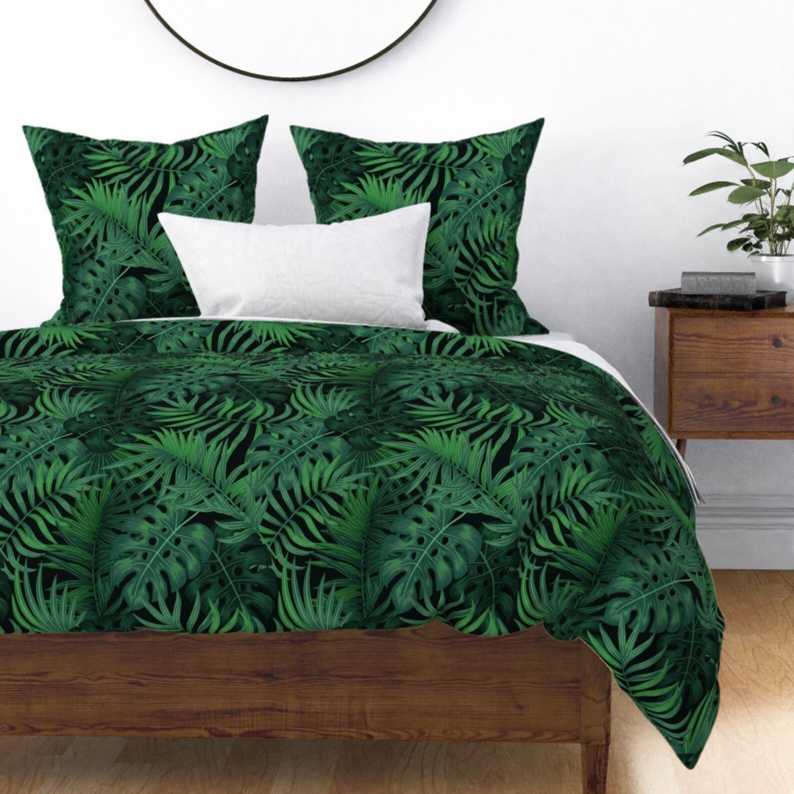 Tropical Leaves Duvet Cover Tropical Night by Eleterart Etsy