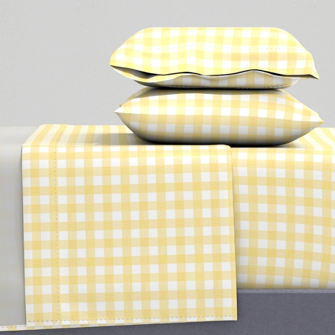 Yellow Sheets Lemoncello Gingham by Kirstudio Bright Gingham Lemon