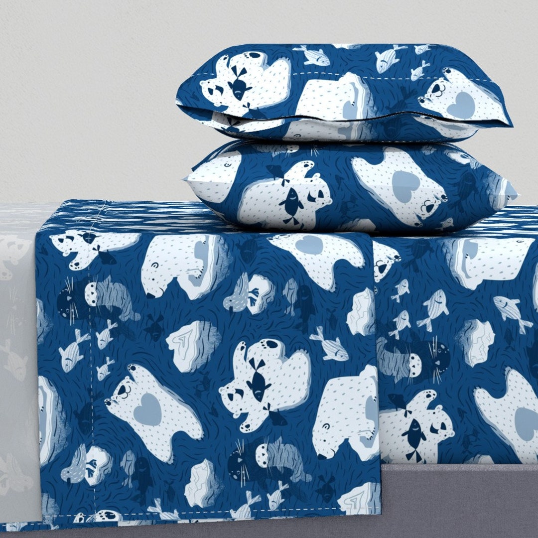 Swimming Polar Bears Sheets Polar Bear Bathing by - Etsy