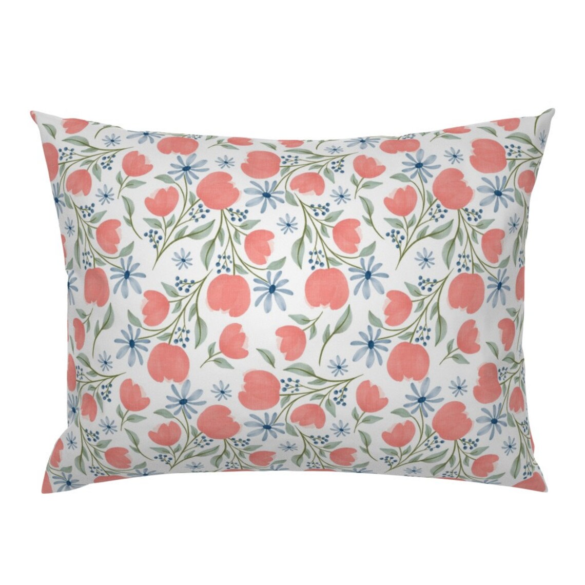 Pink Pillow Sham Watercolor Floral by caseymarchbanks Etsy