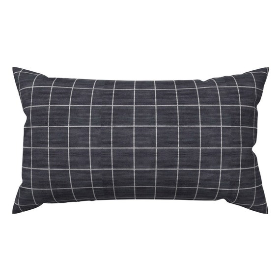 White And Black Grid Lumbar Accent Pillow Cover White And Black Grid Lumbar Accent Pillow Cover