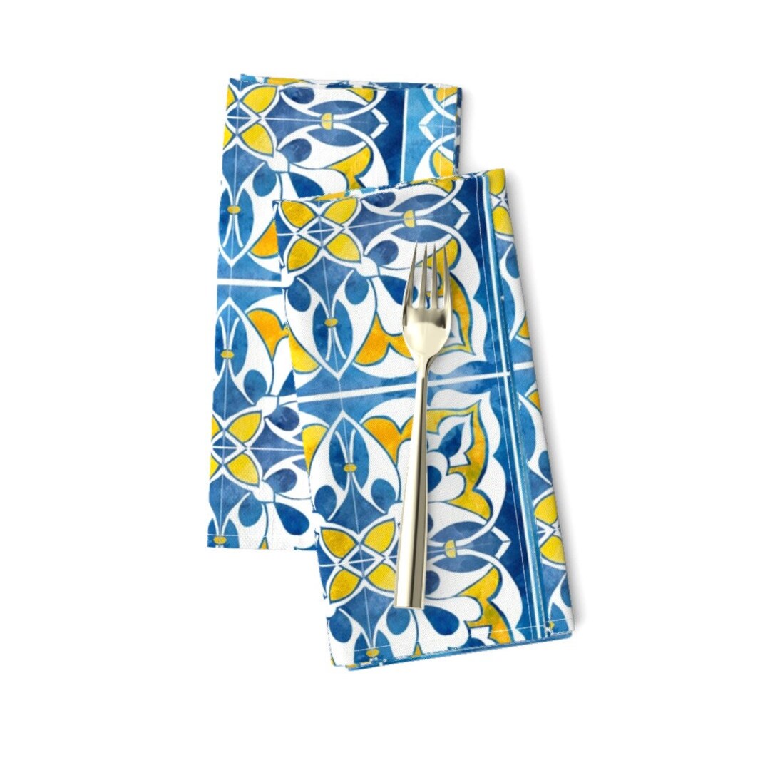 Spanish Tiles Dinner Napkins set of 2 Spanishtile2 by Gaiamarfurt