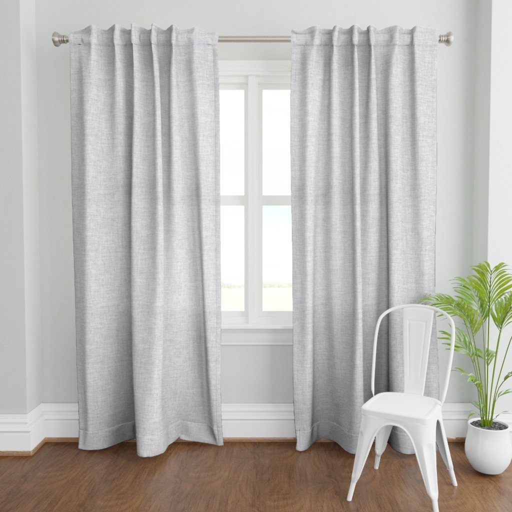 Gray Linen Look Curtain Panel Cloud Linen by Ivieclothco Etsy