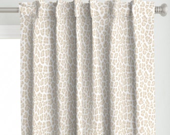 Modern Animal Print Curtain Panel - Beige Cheetah  by etienne - Neutral Leopard Spot Beige And Tan Custom Curtain Panel by Spoonflower