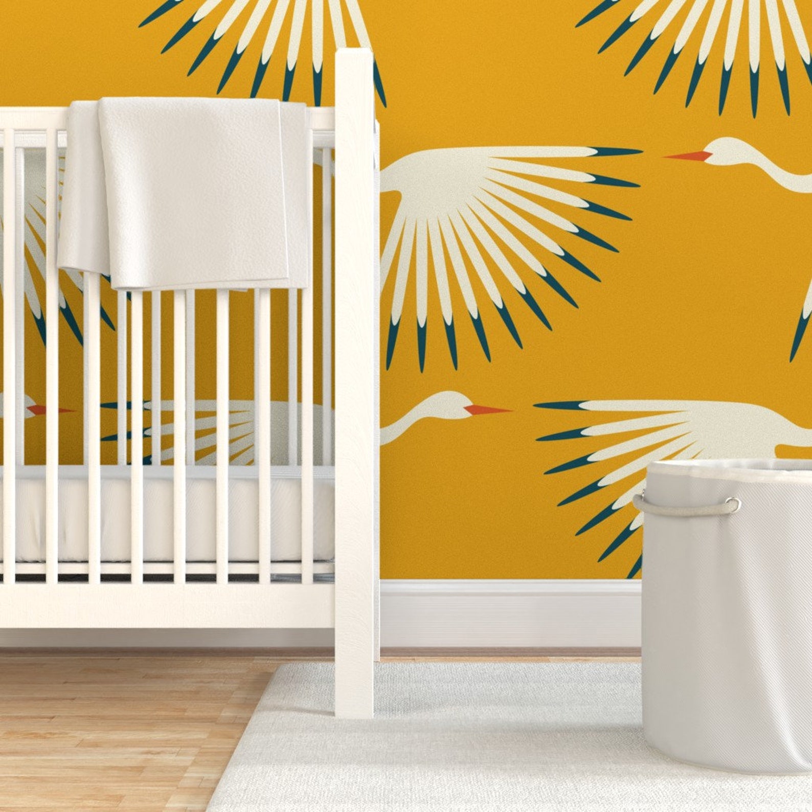 Deco Cranes Wallpaper Art Deco Cranes by Katerhees Bird | Etsy