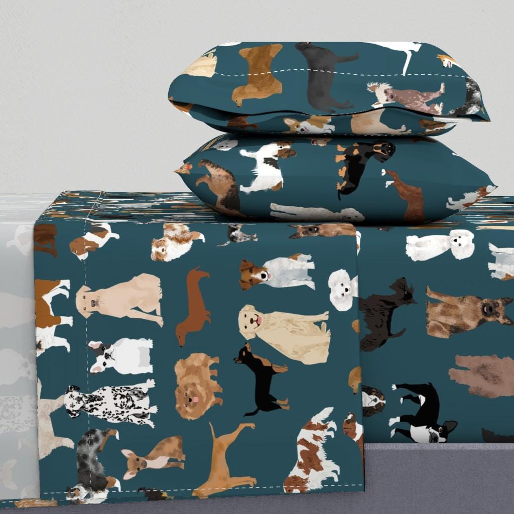 Dog print flannel sheets hot sale