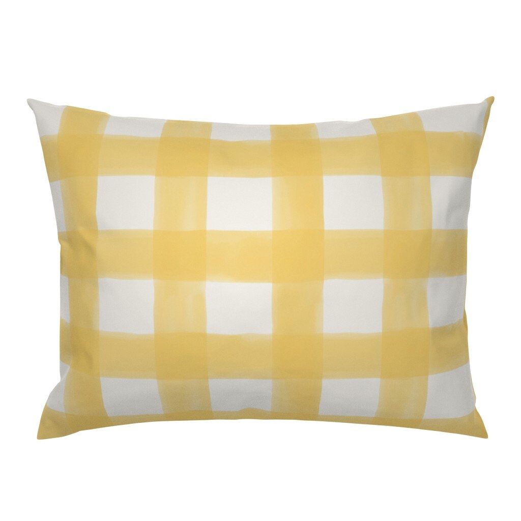 yellow gingham pillow
