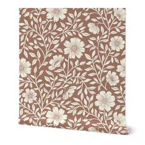 Rustic Farmhouse Non-Pasted Wallpaper Floral Cottagecore Cabincore - Cabincore Floral by little_forest_atelier Wallpaper by Spoonflower image 3
