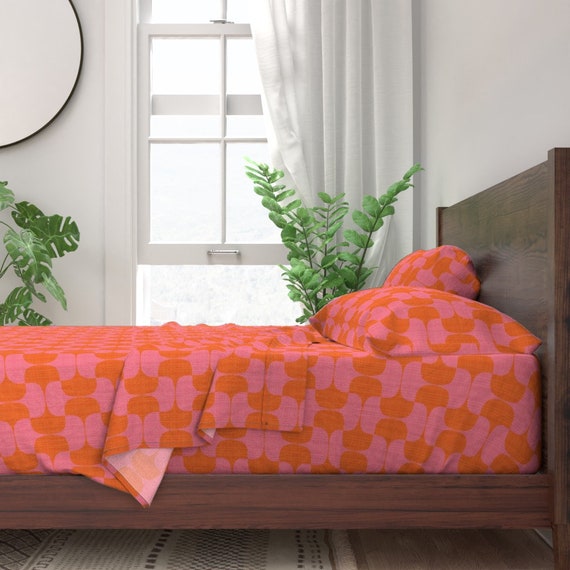 Orange Coral Sheets Tac Bold Pink 