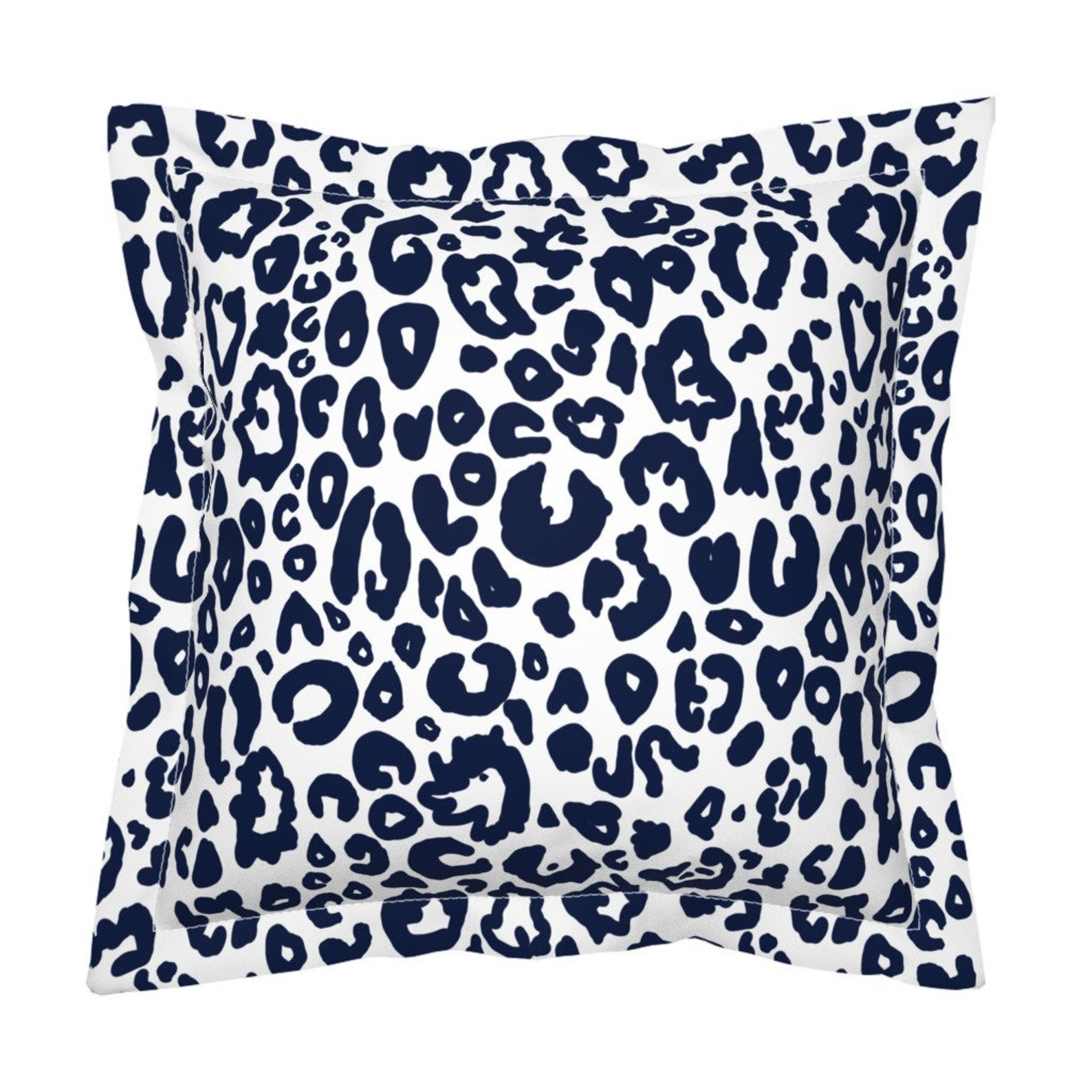 Animal Print Pillow Sham Cheetah Chic Navy On White by Etsy
