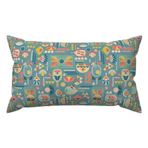 Geometric Sports Accent Pillow - Court Sports Retro by kylielouise - Retro Tennis Pastel Court Rectangle Lumbar Throw Pillow by Spoonflower