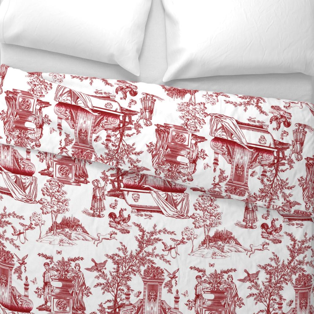 Romantic Victorian Bedding - Whimsical Red Toile by Romantic Victorian Bedding - Whimsical Red Toile by