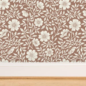 Rustic Farmhouse Non-Pasted Wallpaper Floral Cottagecore Cabincore - Cabincore Floral by little_forest_atelier Wallpaper by Spoonflower image 5