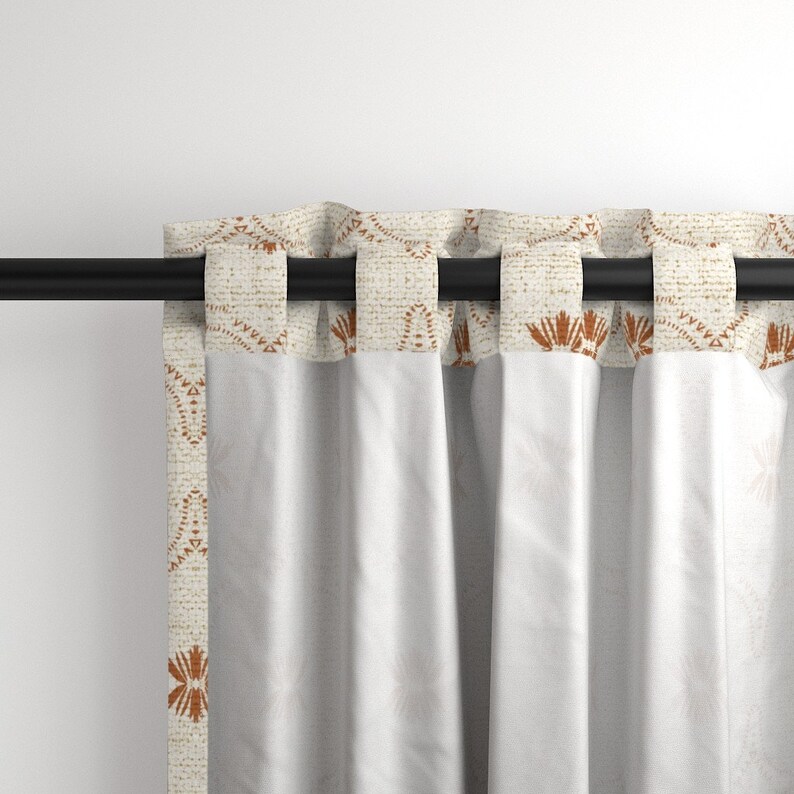 Earthy Boho Curtain Panel - Faux Woven Texture Earth Tone Terra Cotta Rust Neutral Custom Curtain Panel - Earthen Jalla by holli_zollinger - image 4