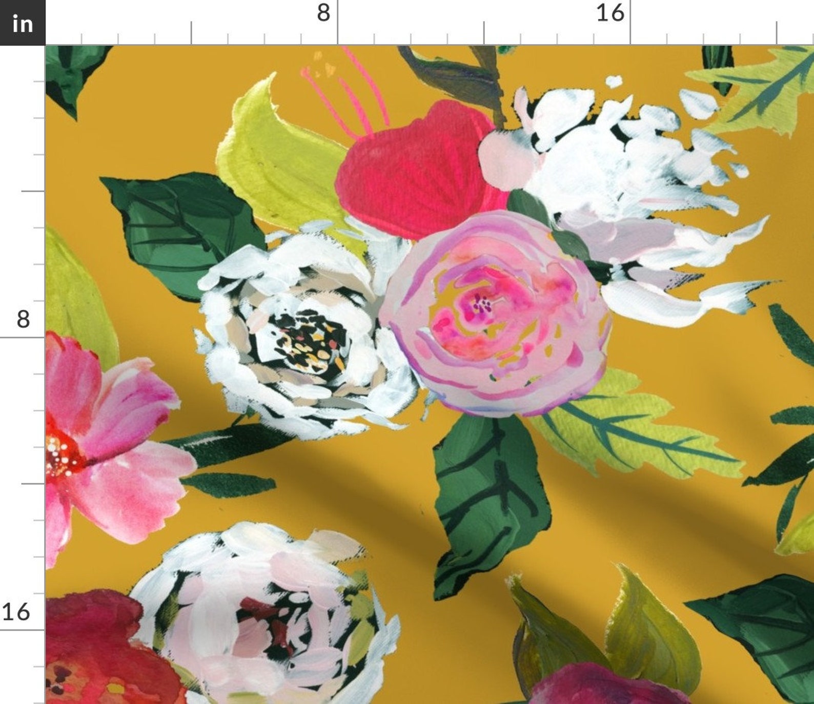 Mustard Yellow Throw Pillow Painted Rose Garden by Etsy