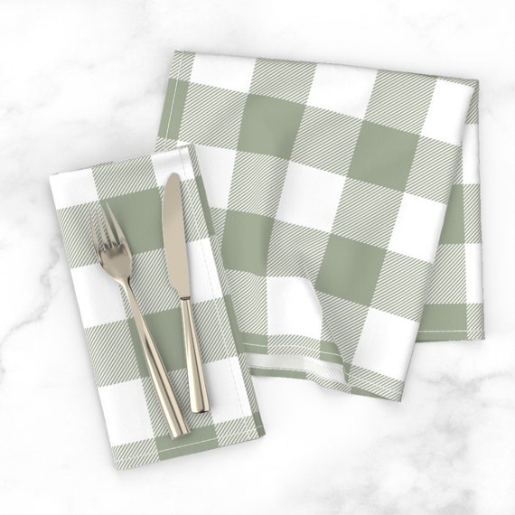 Rustic Sage Checkered 4 Piece Kitchen Towel Set