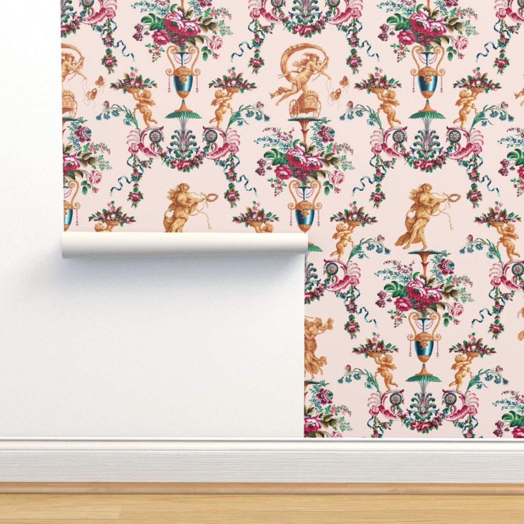 French Rococo Arabesque French Rococo Commercial Grade Wallpaper the Muses Arabesque by ...