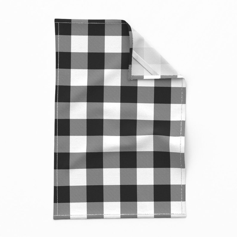 Checked Tea Towels Set of 2 Buffalo Plaid With Twill Etsy