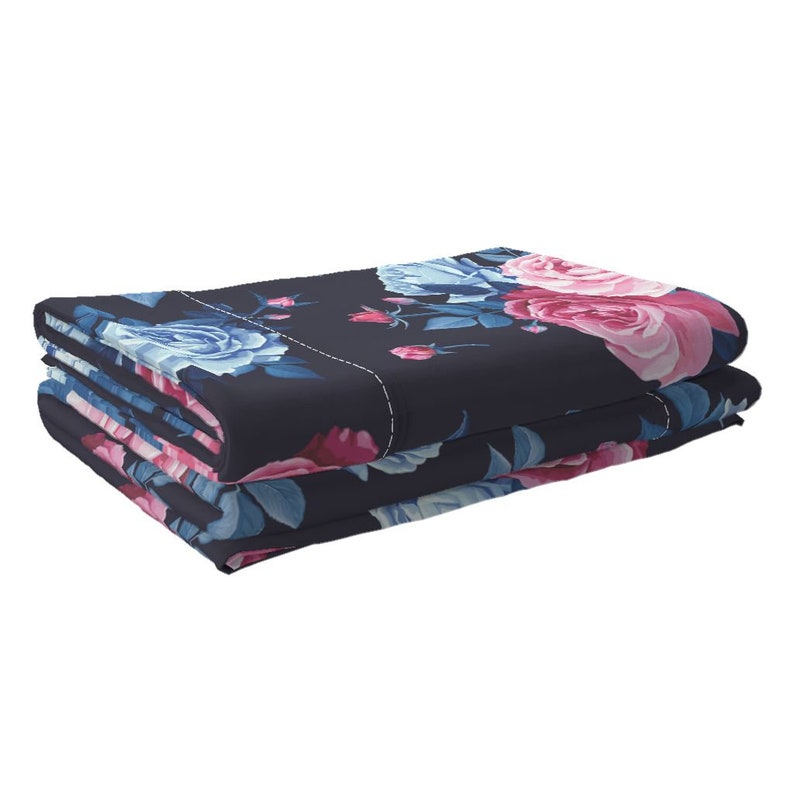 Pink Rose Flowers by ledelena Romantic Rose Cotton Sateen Sheet Set Bedding by Spoonflower Maximalist Floral Sheets