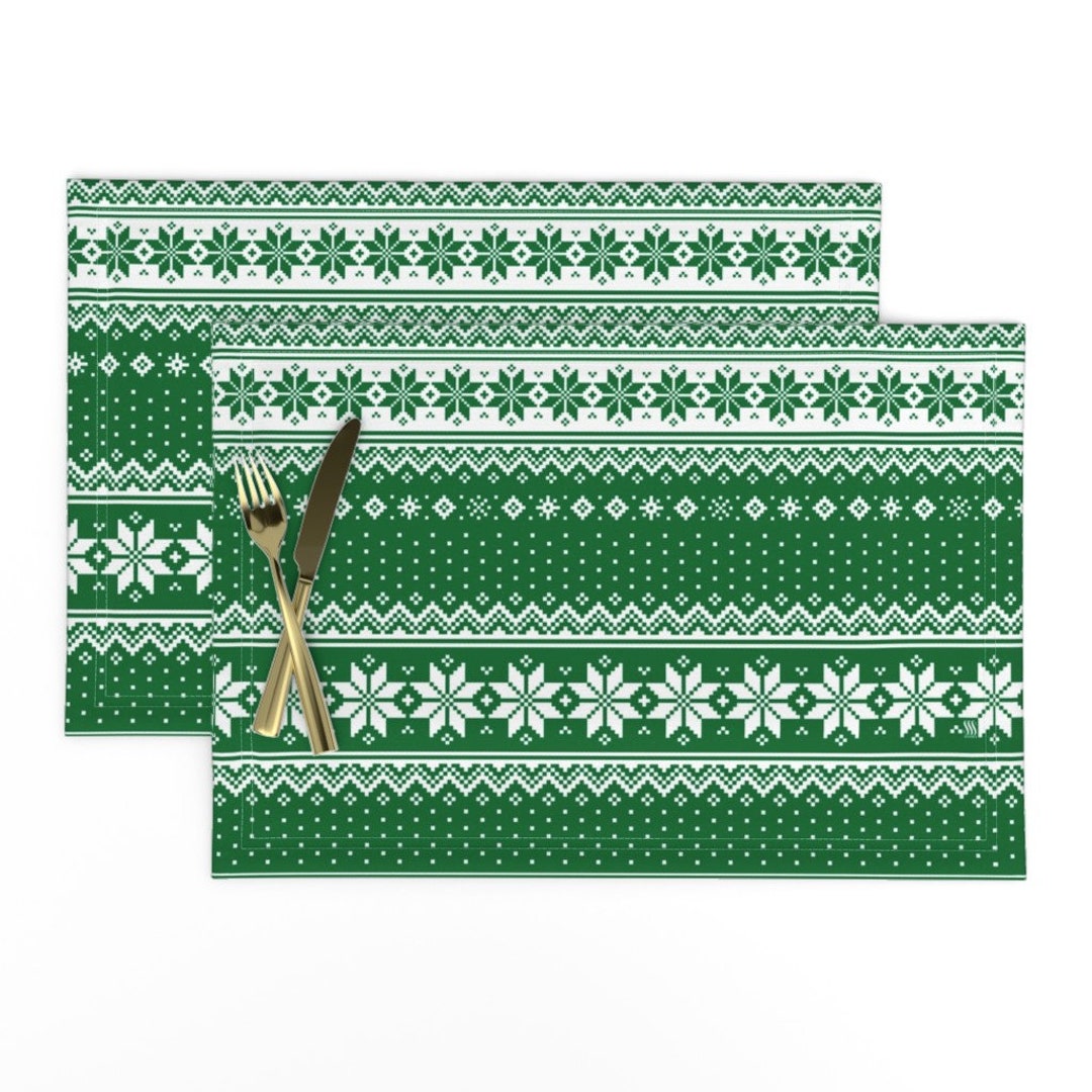 Scandinavian Style Placemats set of 2 Scandi Christmas by Etsy