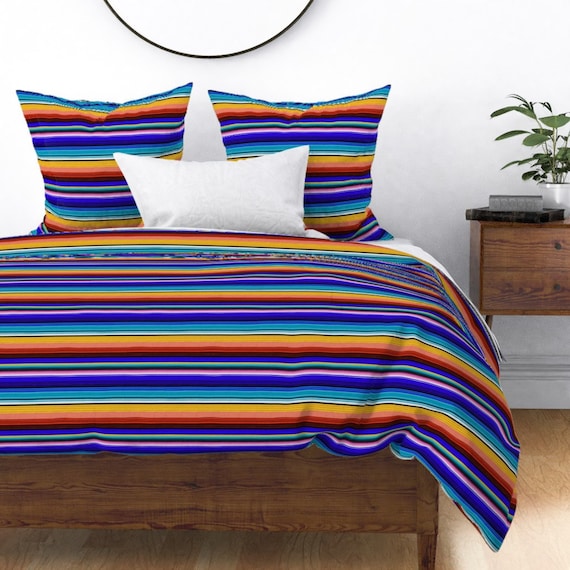 Pattern Print Mexican Serape Blanket Baja Duvet Cover Bedding Set