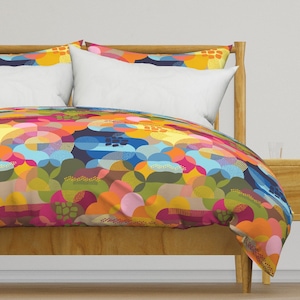 Abstract Landscape Bedding - Summertime by heidi-abeline - Mid Century Modern Cotton Sateen Duvet Cover OR Pillow Shams by Spoonflower