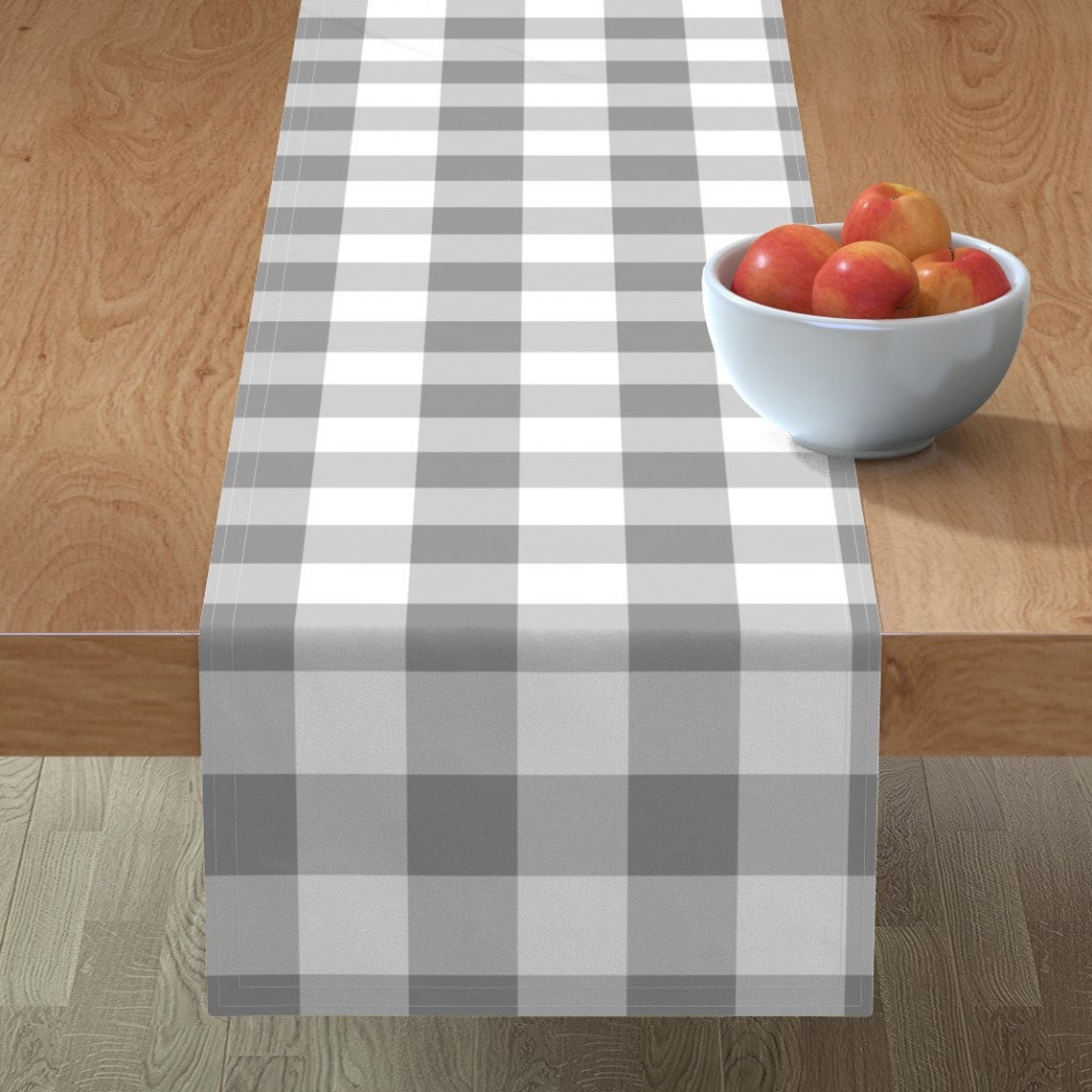 Gray Plaid Table Runner Grey Buffalo Check by aacraven85 Etsy